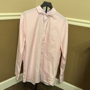 Criquet Men's Light Pink Striped Button Down Shirt